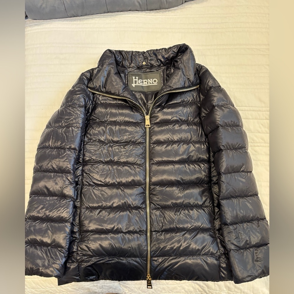 Herno Shiny Black Puffer Coat